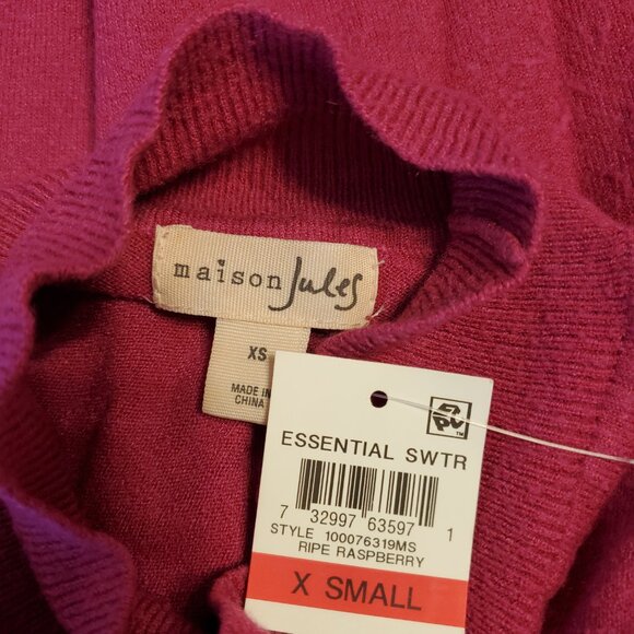 Maison Jules Juniors Pink Raspberry Mockneck Sweater XS - Picture 8 of 10